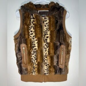 Snobbish Faux Fur Hooded Vest in Excellent Condition